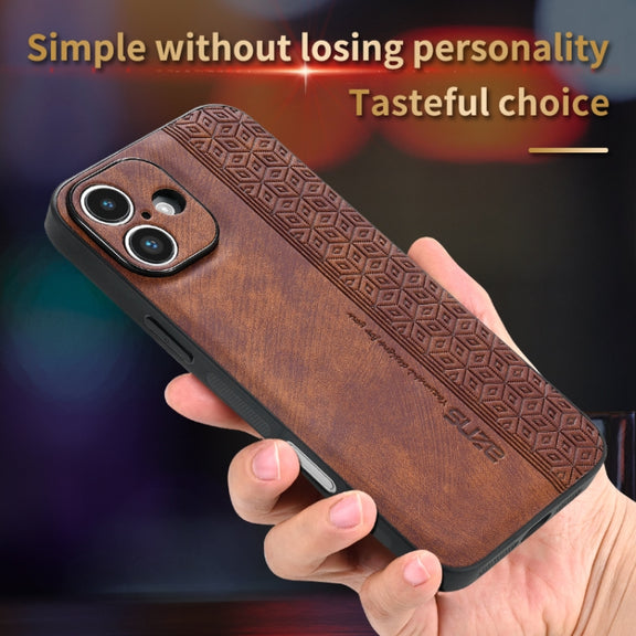 For iPhone 16 Plus AZNS 3D Embossed Skin Feel Phone Case(Black)