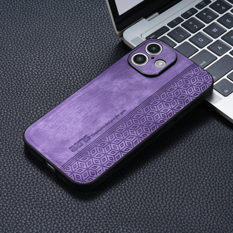 For iPhone 16 Plus AZNS 3D Embossed Skin Feel Phone Case(Purple)