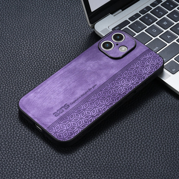 For iPhone 16 Plus AZNS 3D Embossed Skin Feel Phone Case(Purple)