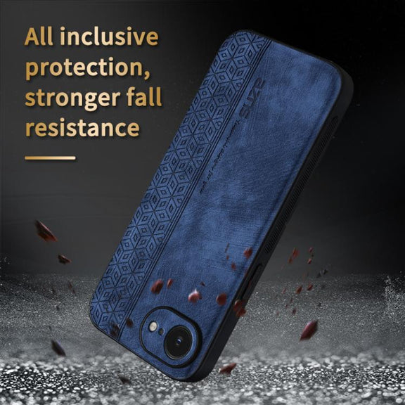 For iPhone 16e AZNS 3D Embossed Skin Feel Phone Case(Black)