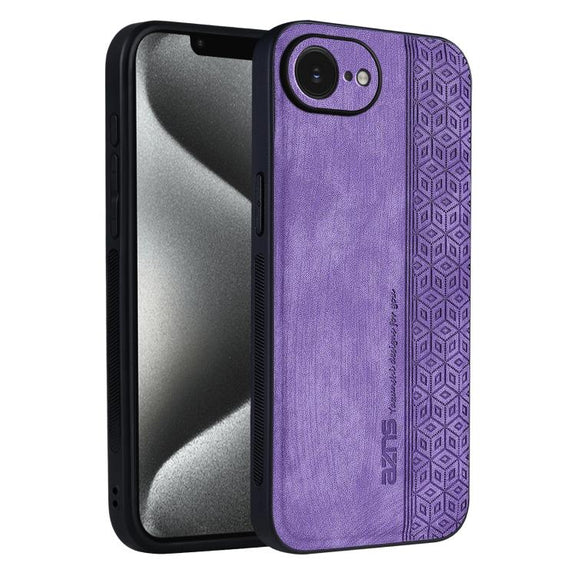 For iPhone 16e AZNS 3D Embossed Skin Feel Phone Case(Purple)