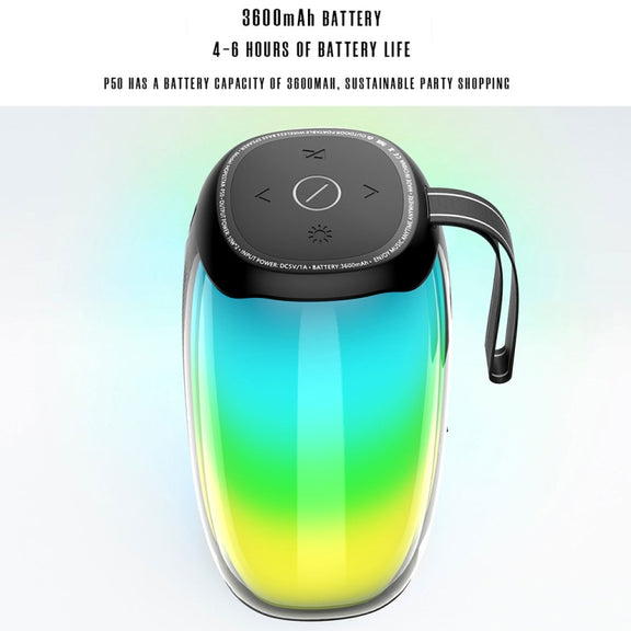 HOPESTAR P50 IPX6 Water-resistant Outdoor Portable RGB Light Bluetooth Speaker(Grey)