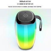 HOPESTAR P50 IPX6 Water-resistant Outdoor Portable RGB Light Bluetooth Speaker(Black)