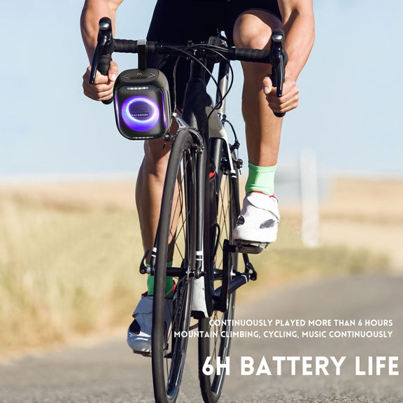 HOPESTAR Party 300mini IPX5 Water-resistant Portable Bluetooth Speaker 360 Degree Stereo Outdoor Speaker(Black)
