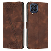 For Samsung Galaxy M33 Dream Triangle Leather Phone Case with Long Lanyard(Brown)