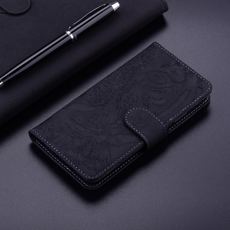 For Honor Magic6 Pro Tiger Embossing Pattern Flip Leather Phone Case(Black)