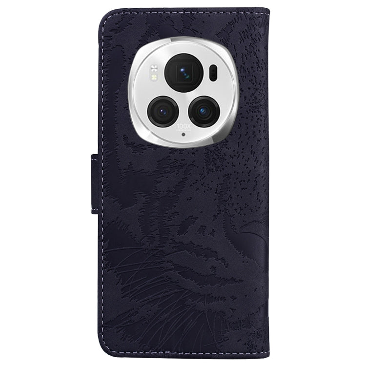 For Honor Magic6 Pro Tiger Embossing Pattern Flip Leather Phone Case(Black)