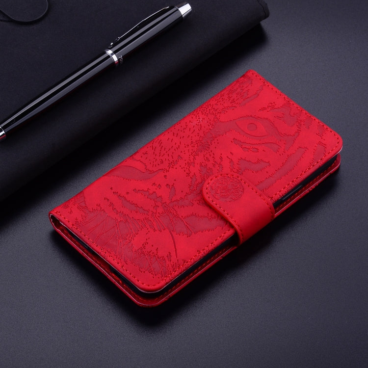For Honor Magic6 Pro Tiger Embossing Pattern Flip Leather Phone Case(Red)