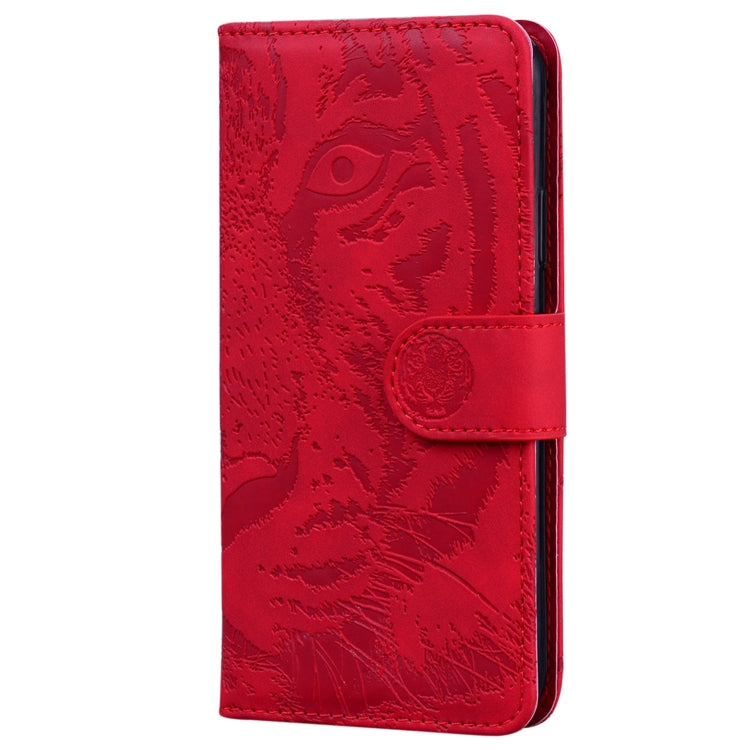 For Honor Magic6 Pro Tiger Embossing Pattern Flip Leather Phone Case(Red)