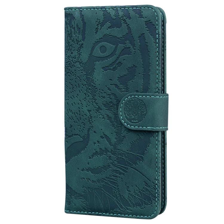 For Honor Magic6 Pro Tiger Embossing Pattern Flip Leather Phone Case(Green)