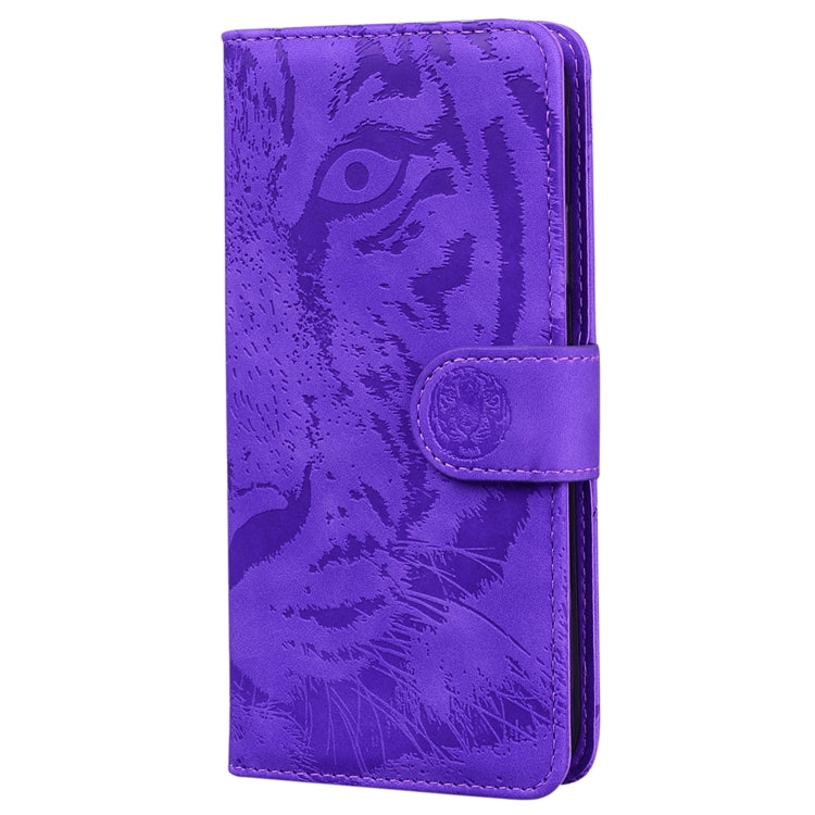 For Honor Magic6 Pro Tiger Embossing Pattern Flip Leather Phone Case(Purple)