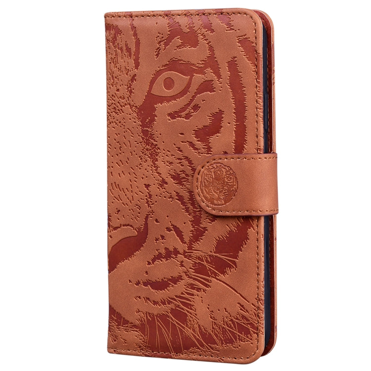 For Honor Magic6 Pro Tiger Embossing Pattern Flip Leather Phone Case(Brown)