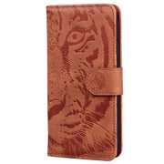 For Honor Magic6 Pro Tiger Embossing Pattern Flip Leather Phone Case(Brown)