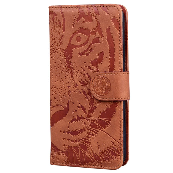 For Honor Magic6 Pro Tiger Embossing Pattern Flip Leather Phone Case(Brown)