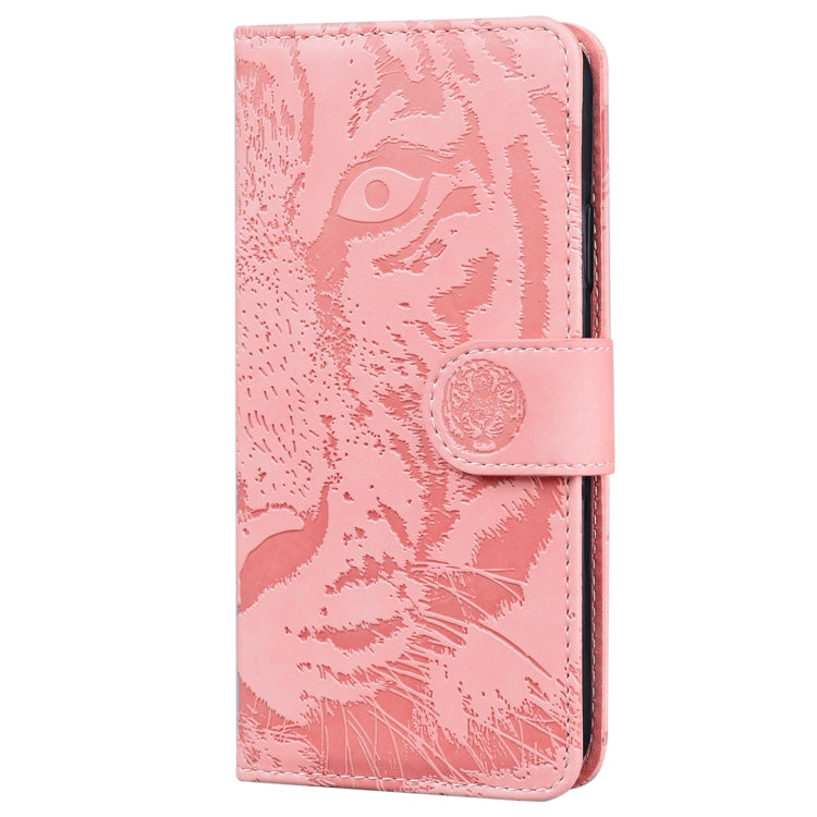 For Honor Magic6 Pro Tiger Embossing Pattern Flip Leather Phone Case(Pink)
