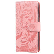 For Honor Magic6 Pro Tiger Embossing Pattern Flip Leather Phone Case(Pink)