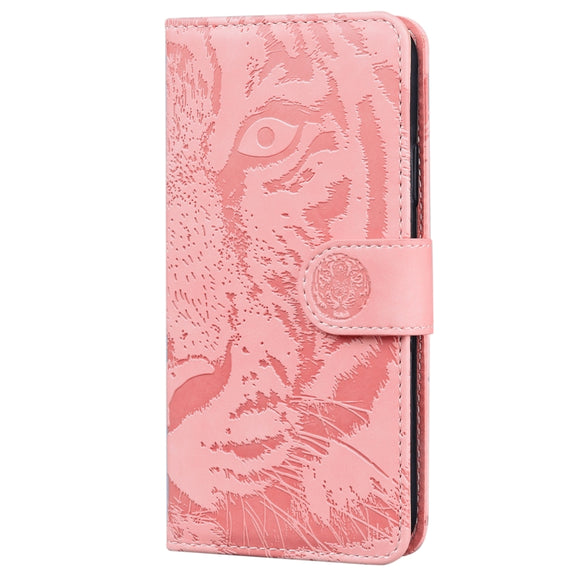For Honor Magic6 Pro Tiger Embossing Pattern Flip Leather Phone Case(Pink)