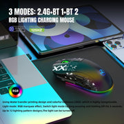 HXSJ T90 RGB Light Three-mode Wireless Gaming Mouse(Black)
