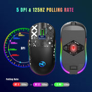 HXSJ T90 RGB Light Three-mode Wireless Gaming Mouse(Black)