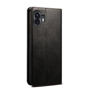For Nothing Phone 2 Oil Wax Crazy Horse Texture Leather Phone Case(Black)