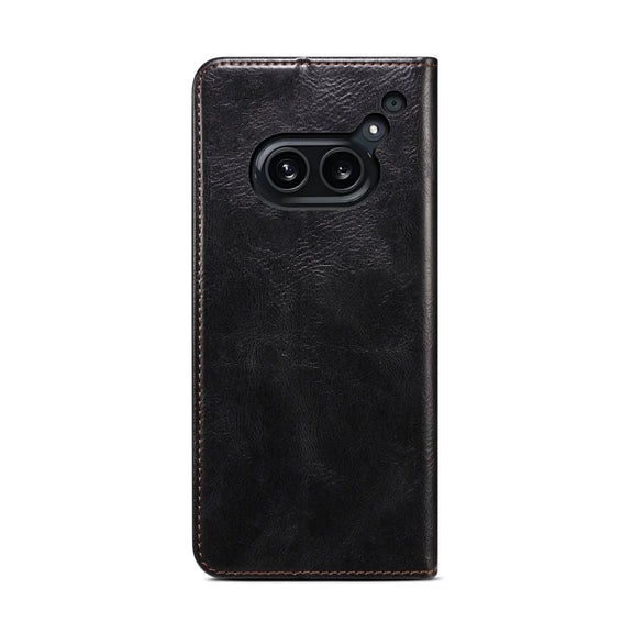 For Nothing Phone 2A Oil Wax Crazy Horse Texture Leather Phone Case(Black)