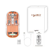 HXSJ T900 Transparent Magnet Three-mode Wireless Gaming Mouse(Orange)
