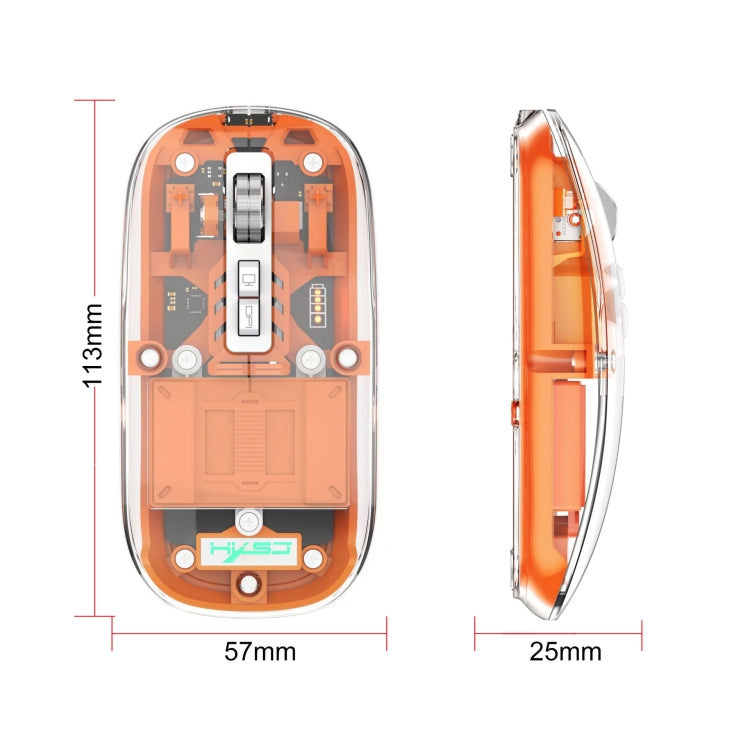 HXSJ T900 Transparent Magnet Three-mode Wireless Gaming Mouse(White)