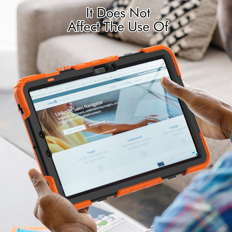 For Samsung Galaxy Tab S9 / S8 / S7 Silicone + PC Tablet Case(Orange+Black)