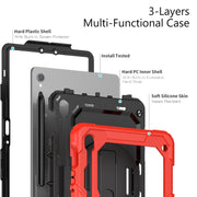 For Samsung Galaxy Tab S9 / S8 / S7 Silicone + PC Tablet Case(Red+Black)