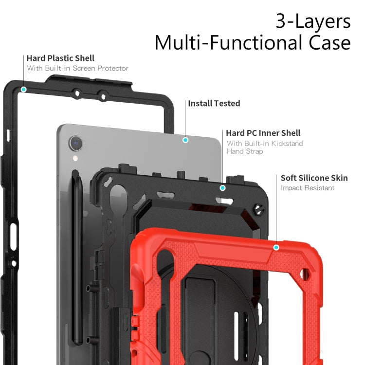 For Samsung Galaxy Tab S9 / S8 / S7 Silicone + PC Tablet Case(Red+Black)