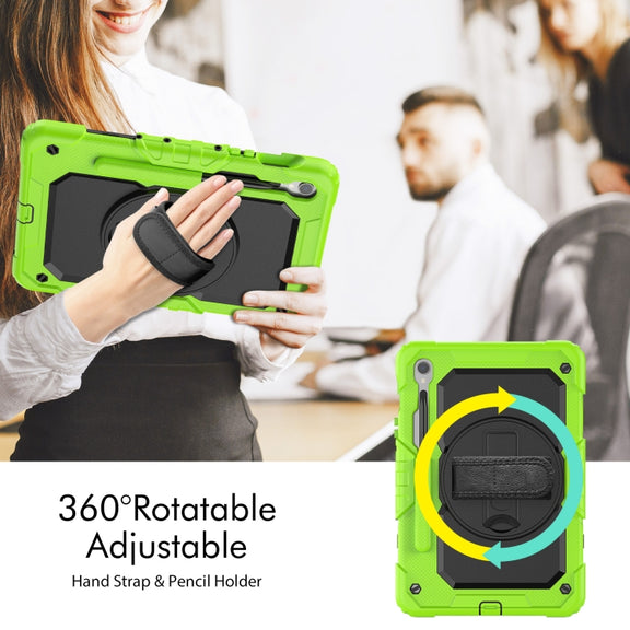 For Samsung Galaxy Tab S9 / S8 / S7 Silicone + PC Tablet Case(Yellow Green+Black)