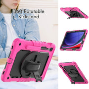 For Samsung Galaxy Tab S9 / S8 / S7 Silicone + PC Tablet Case(Rose Red+Black)