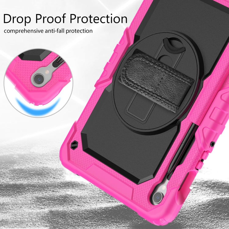 For Samsung Galaxy Tab S9 / S8 / S7 Silicone + PC Tablet Case(Rose Red+Black)