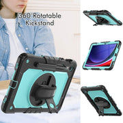For Samsung Galaxy Tab S9 / S8 / S7 Silicone + PC Tablet Case(Black+Light Blue)