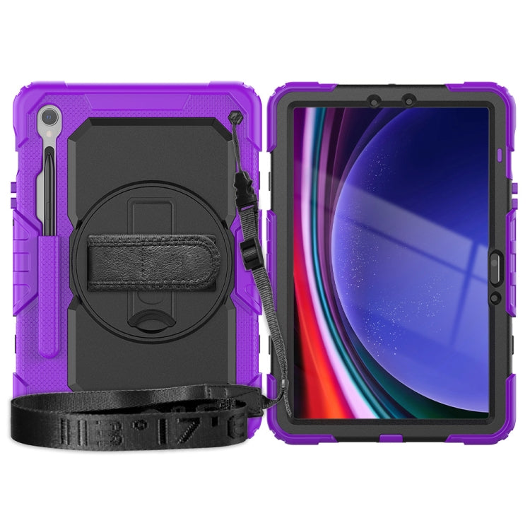 For Samsung Galaxy Tab S8 / S7 Silicone Hybrid PC Tablet Protective Case(Purple+Black)
