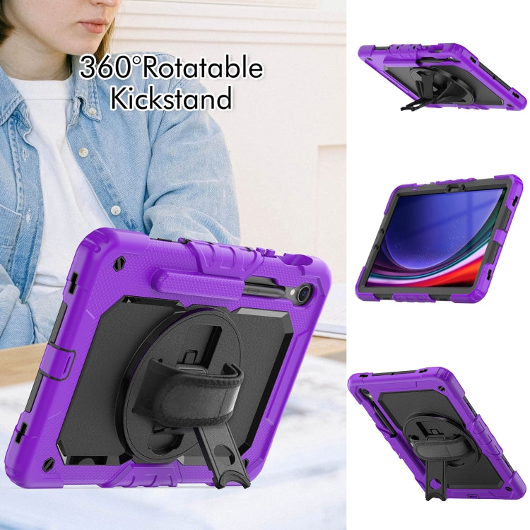 For Samsung Galaxy Tab S8 / S7 Silicone Hybrid PC Tablet Protective Case(Purple+Black)
