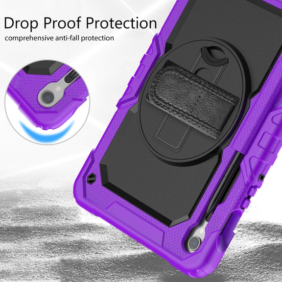 For Samsung Galaxy Tab S8 / S7 Silicone Hybrid PC Tablet Protective Case(Purple+Black)