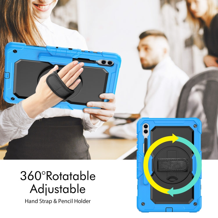 For Samsung Galaxy Tab S9+ / S8+ Silicone + PC Tablet Case(Light Blue+Black)