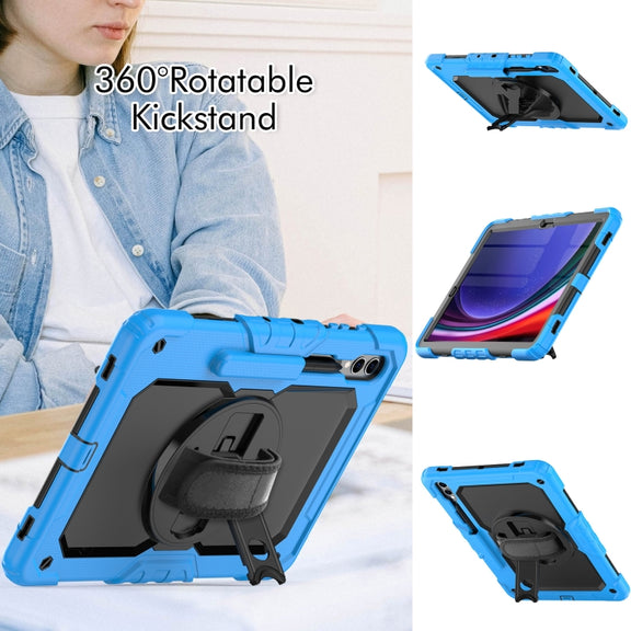For Samsung Galaxy Tab S9+ / S8+ Silicone + PC Tablet Case(Light Blue+Black)