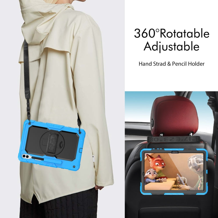 For Samsung Galaxy Tab S9+ / S8+ Silicone + PC Tablet Case(Light Blue+Black)