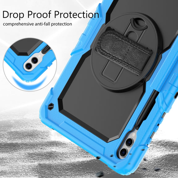 For Samsung Galaxy Tab S9+ / S8+ Silicone + PC Tablet Case(Light Blue+Black)