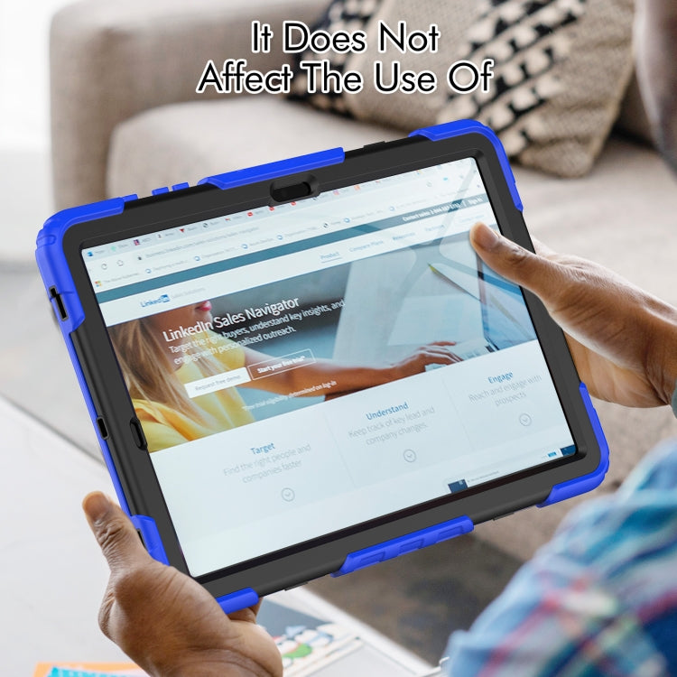 For Samsung Galaxy Tab S10+ / S9+ / S9 FE+ Silicone Hybrid PC Tablet Protective Case(Dark Blue+Black)