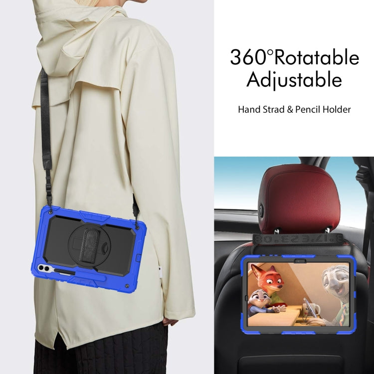 For Samsung Galaxy Tab S10+ / S9+ / S9 FE+ Silicone Hybrid PC Tablet Protective Case(Dark Blue+Black)