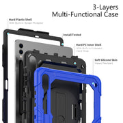 For Samsung Galaxy Tab S10+ / S9+ / S9 FE+ Silicone Hybrid PC Tablet Protective Case(Dark Blue+Black)