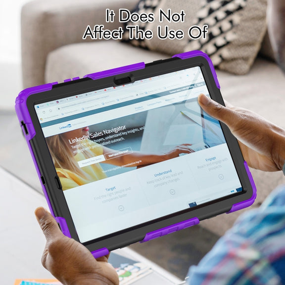 For Samsung Galaxy Tab S10+ / S9+ / S9 FE+ Silicone Hybrid PC Tablet Protective Case(Purple+Black)