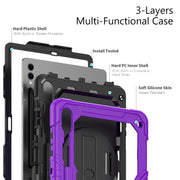 For Samsung Galaxy Tab S10+ / S9+ / S9 FE+ Silicone Hybrid PC Tablet Protective Case(Purple+Black)