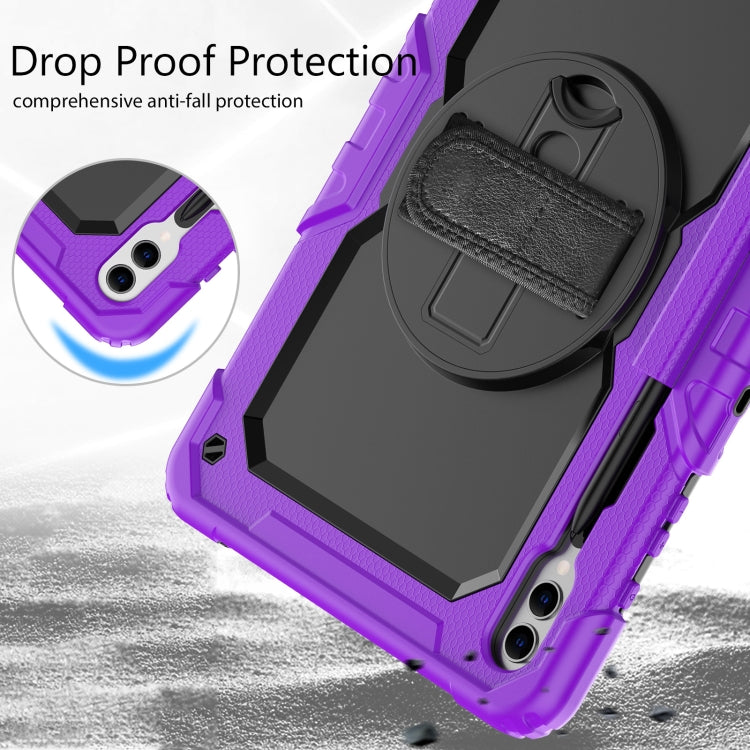 For Samsung Galaxy Tab S10+ / S9+ / S9 FE+ Silicone Hybrid PC Tablet Protective Case(Purple+Black)