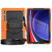 For Samsung Galaxy Tab S9 Ultra / S10 Ultra Silicone Hybrid PC Tablet Protective Case(Orange+Black)