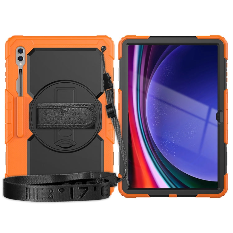 For Samsung Galaxy Tab S9 Ultra / S10 Ultra Silicone Hybrid PC Tablet Protective Case(Orange+Black)