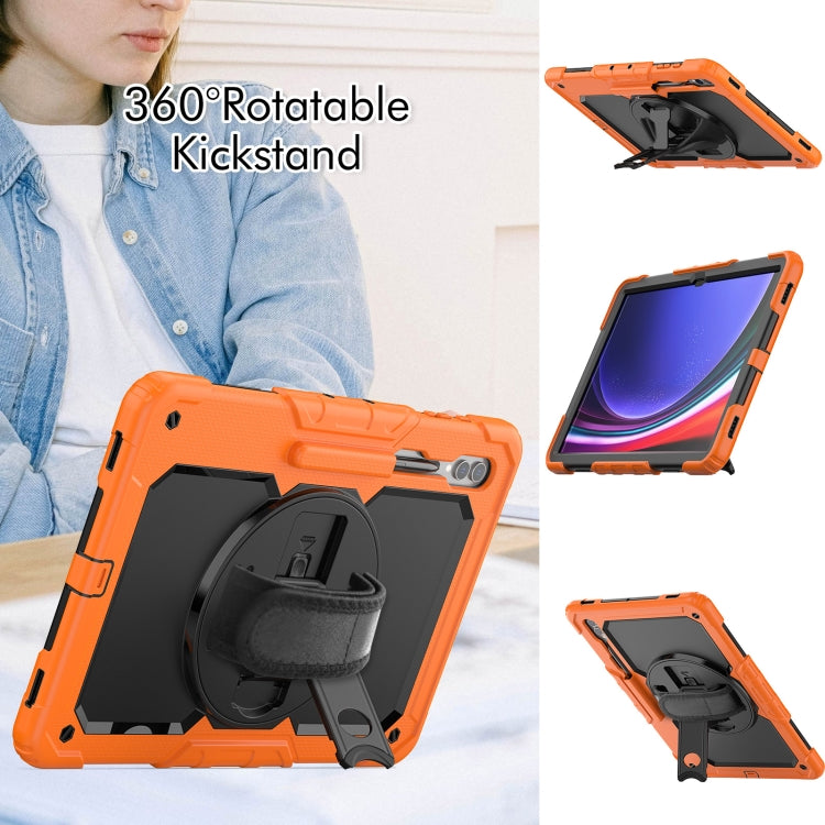 For Samsung Galaxy Tab S9 Ultra / S10 Ultra Silicone Hybrid PC Tablet Protective Case(Orange+Black)